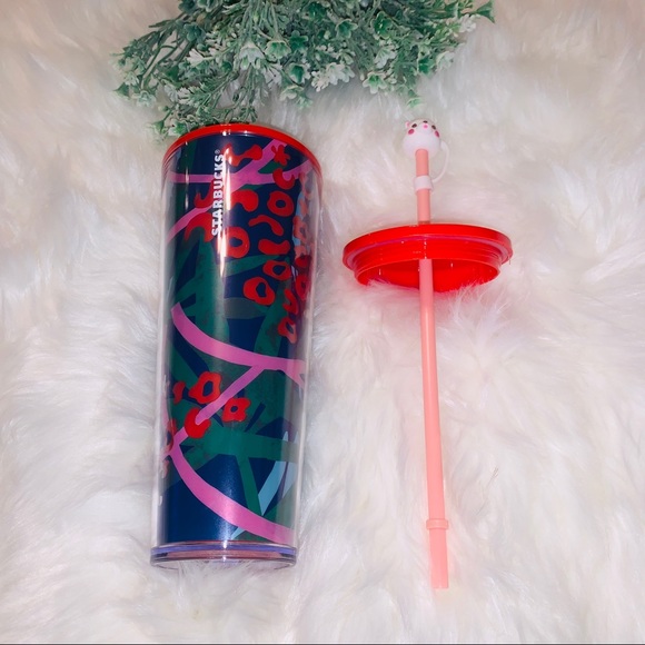 Starbucks Cheetah Animal Print Jungle Theme Fern Tumbler Cold Cup Summer 2021 - Picture 7 of 10